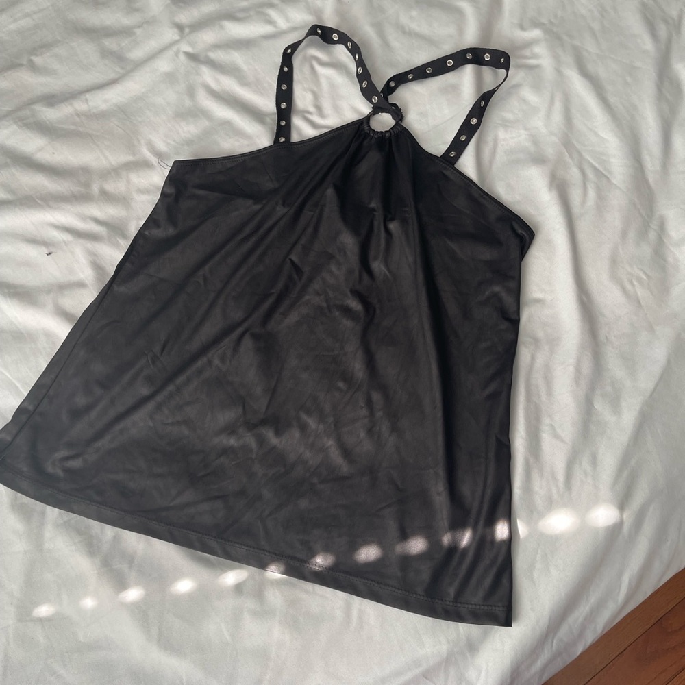Faux leather Demi Loon Top